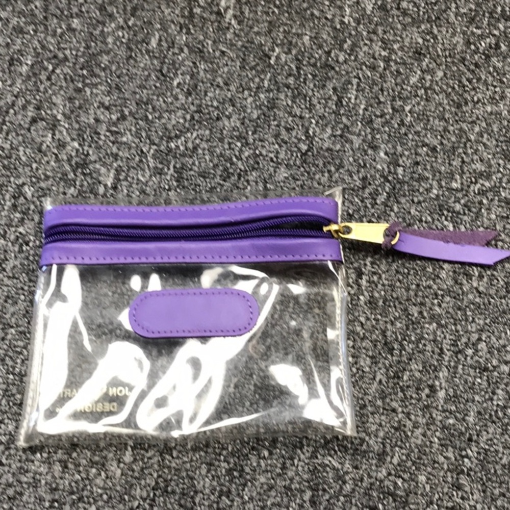 Jon Hart Design Transparent Pouch with Purple Trim